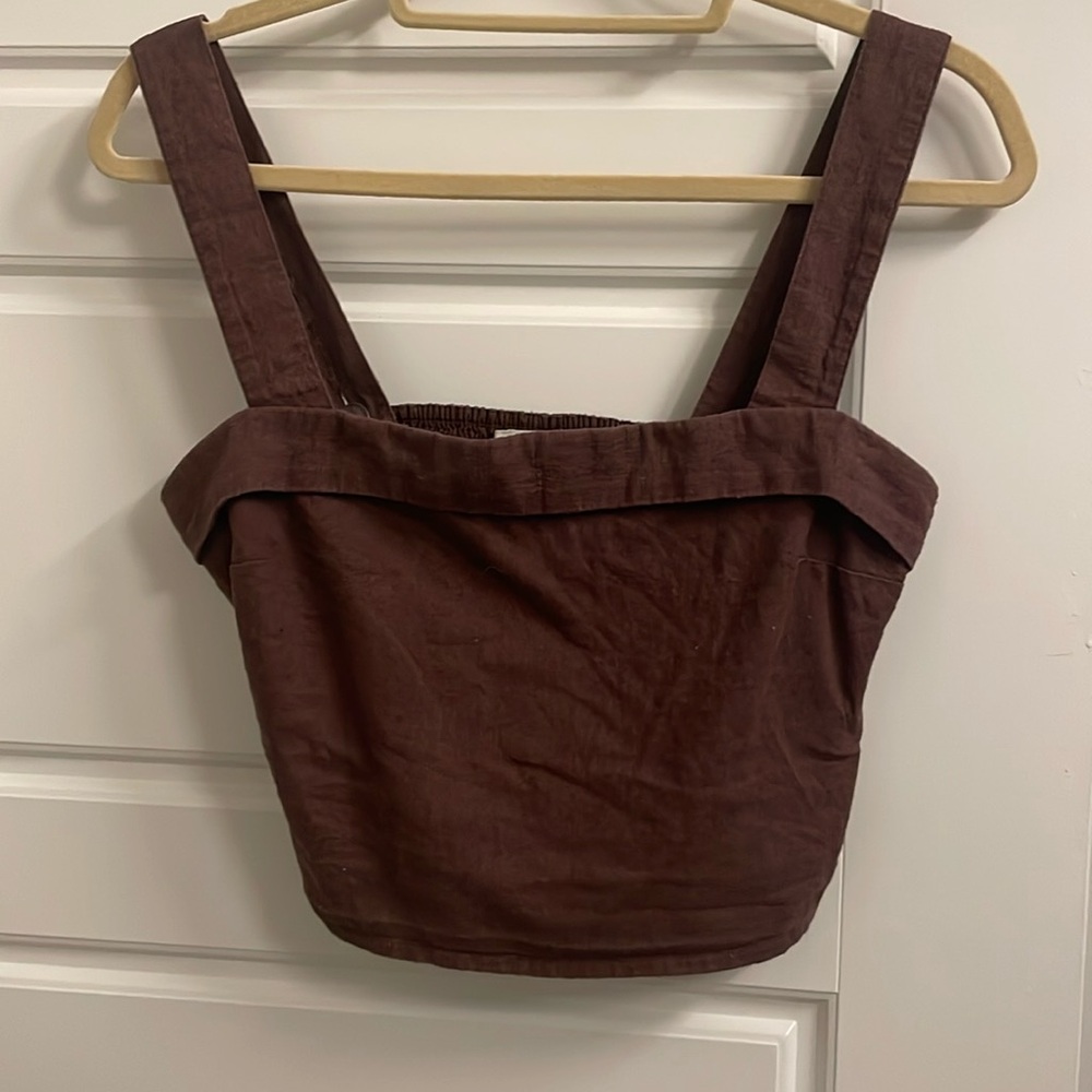 Abercrombie cropped linen tank